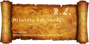 Miletits László névjegykártya